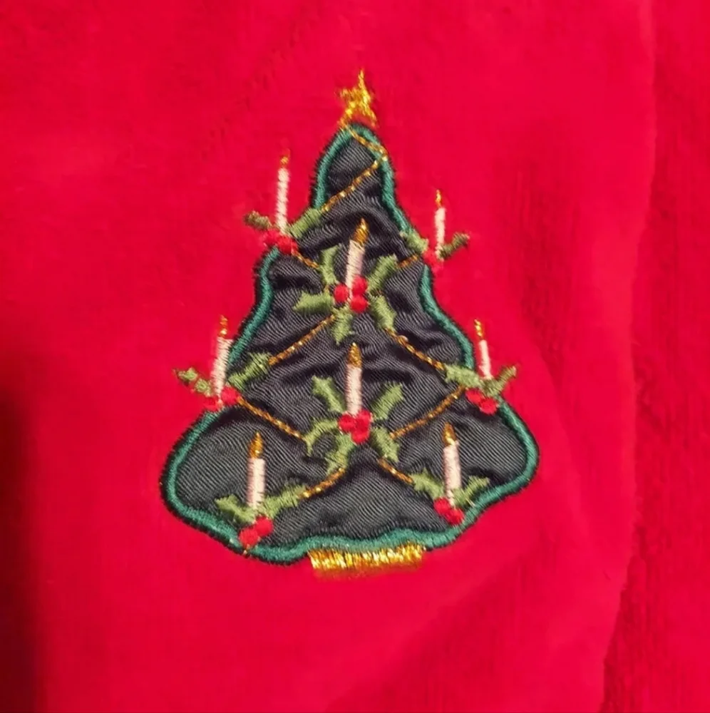 Y2k Cecil Saydah Christmas Bath Towels Set of 6 - Red/Green LIKE NEW!